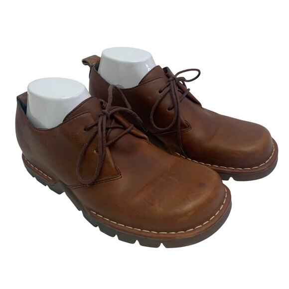 Cole Haan Mens 8.5 Country Casual Brown Lace Up Leather Shoes Dress Wide Toe Box - Picture 1 of 9
